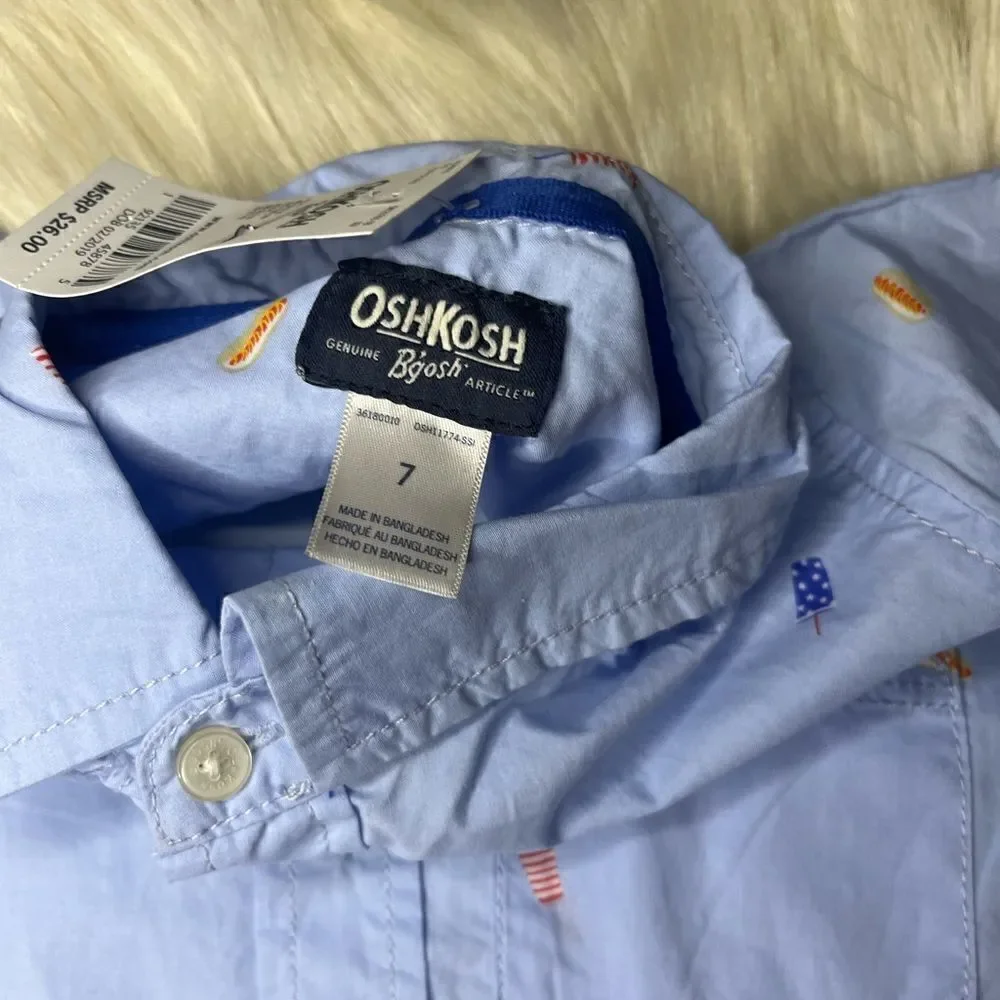 OshKosh B'gosh Picnic Button Down Shirt boys sz 7